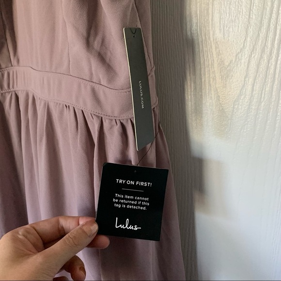 Lulus Dusty Violet High Neck Formal Dress Sz S - Picture 3 of 6